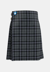 Traditional_417_Hamilton_Grey_Tartan_kilt_front_image_with_pleated_design_and_adjustable_buckles_for_men