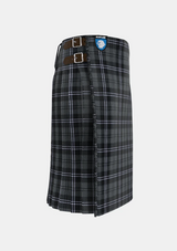 Traditional_417_Hamilton_Grey_Tartan_kilt_right_image_with_pleated_design_and_adjustable_buckles_for_men