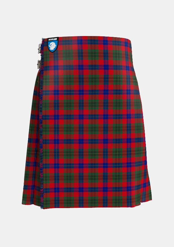 Traditional_Abernethy_Tartan_kilt_10333_front_image_with_pleated_design_and_adjustable_buckles_for_men