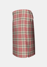 Traditional_Ailsa_Pink_Tartan_kilt_left_image_with_pleated_design_and_adjustable_buckles_for_men