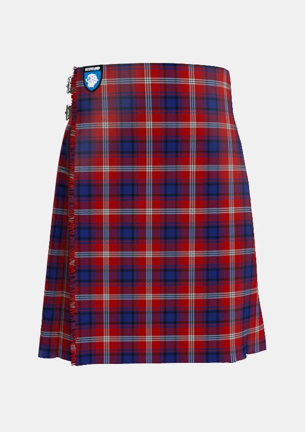 Traditional_Ainslie_Tartan_kilt_front_image_with_pleated_design_and_adjustable_buckles_for_men