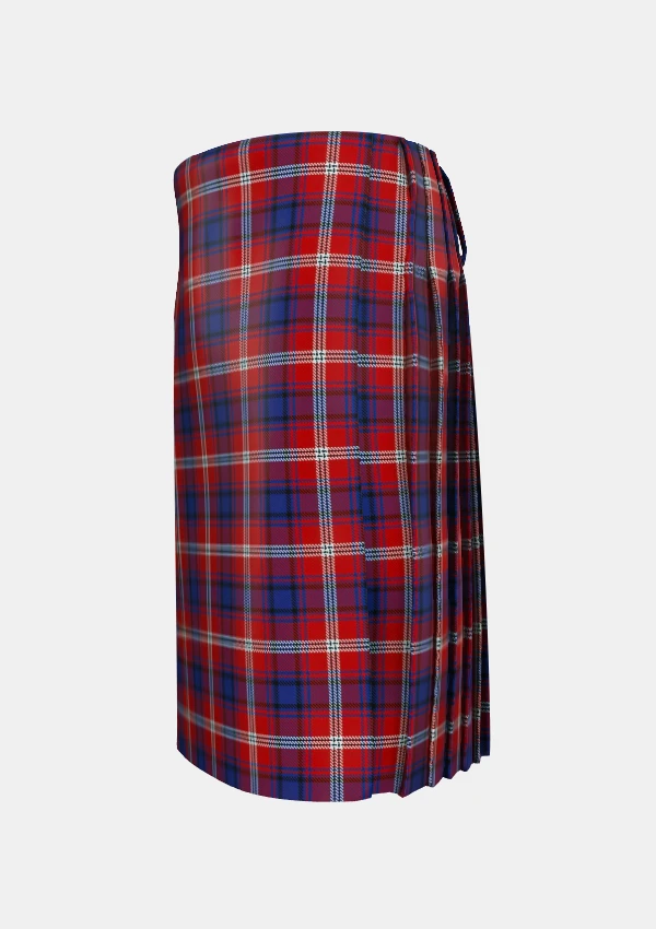 Traditional_Ainslie_Tartan_kilt_left_image_with_pleated_design_and_adjustable_buckles_for_men
