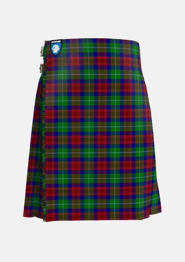 Traditional_Akins_Clan_Tartan_kilt_front_image_with_pleated_design_and_adjustable_buckles_for_men