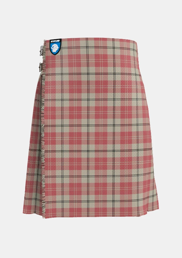 Traditional_Alisa_Pink_Tartan_kilt_7587_front_image_with_pleated_design_and_adjustable_buckles_for_men