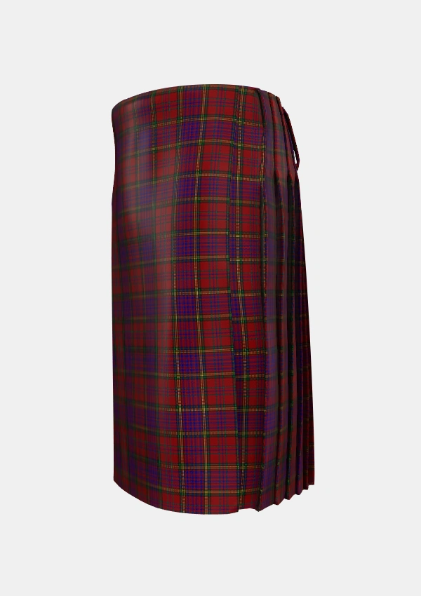 Traditional_Anderson_of_Kinnedear_Red_Tartan_3015_kilt_left_image_with_pleated_design_and_adjustable_buckles_for_men
