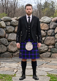 Traditional_Armstrong_Scottish_Tartan_Kilt_and_Argyle_Jacket_Kilt_Outfit_front_image