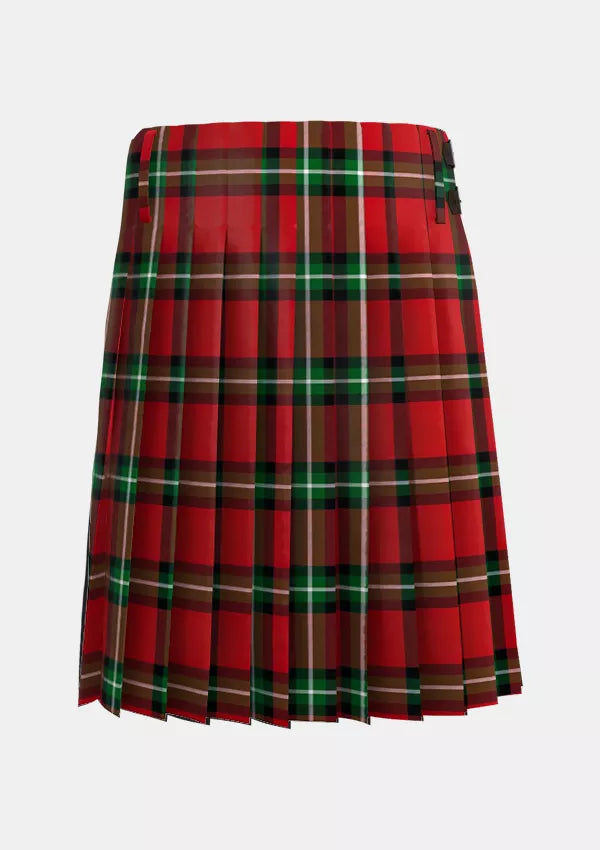 Traditional_Bacon_Red_Tartan_kilt_back_image_with_pleated_design_and_adjustable_buckles_for_men