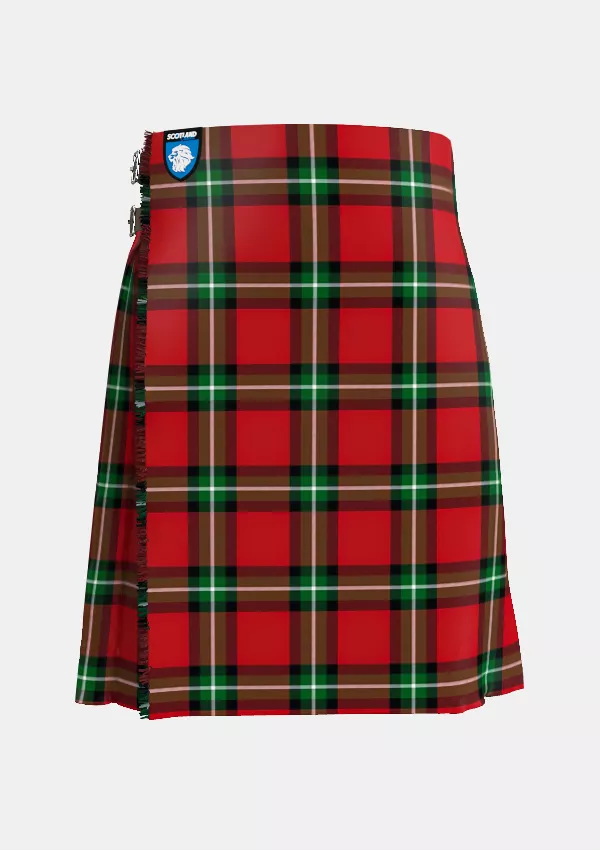 Traditional_Bacon_Red_Tartan_kilt_front_image_with_pleated_design_and_adjustable_buckles_for_men