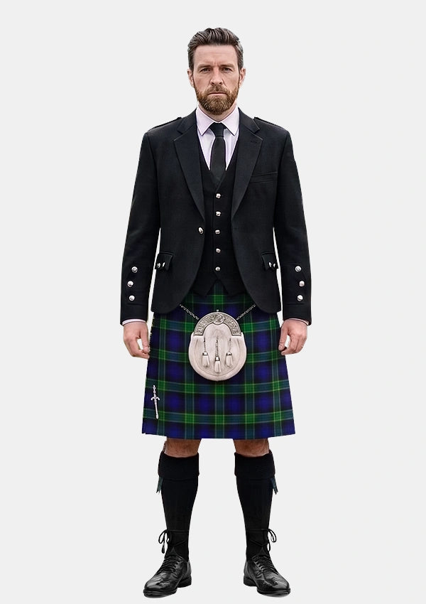 Traditional_Barnes_Hunting_Tartan_2244_Kilt_and_Argyle_Jacket_Kilt_Outfits_front_image