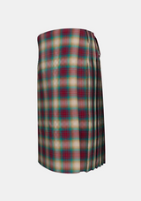 Traditional_Beach___Berry_Tartan_kilt_left_image_with_pleated_design_and_adjustable_buckles_for_men