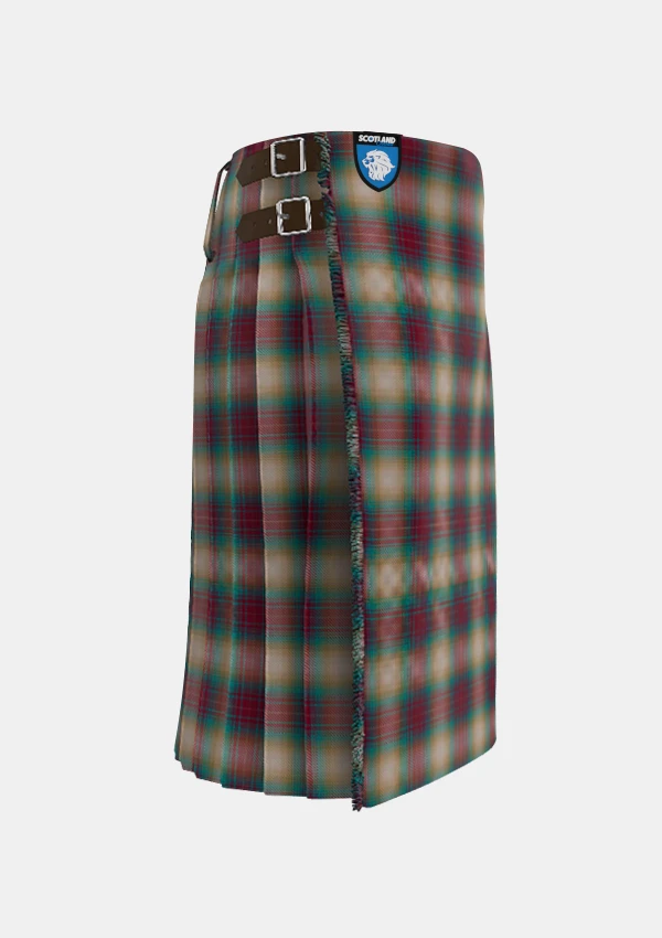 Traditional_Beach___Berry_Tartan_kilt_right_image_with_pleated_design_and_adjustable_buckles_for_men