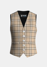 Traditional_Beige_tartan_Waistcoat_front_image