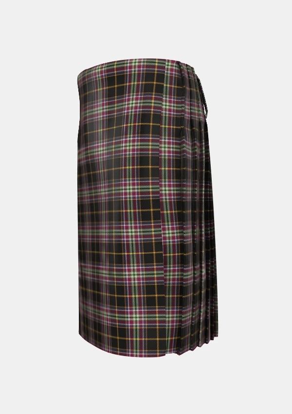 Traditional_Bird_Family_Tartan_kilt_left_image_with_pleated_design_and_adjustable_buckles_for_men