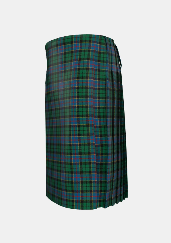 Traditional_Birse_Tartan_kilt_left_image_with_pleated_design_and_adjustable_buckles_for_men
