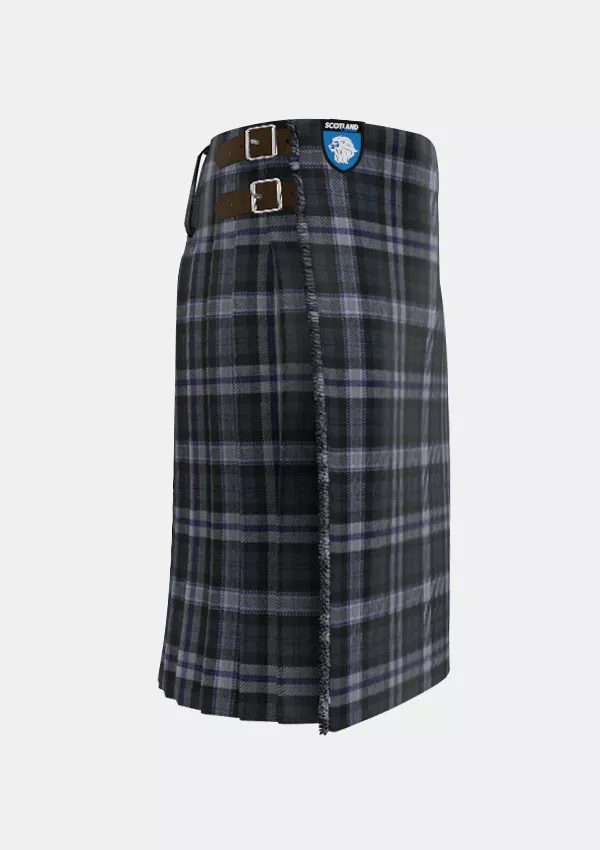 Traditional_Black_Scottish_National_Tartan_kilt_right_image_with_pleated_design_and_adjustable_buckles_for_men