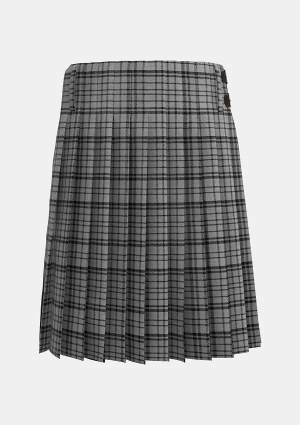 Traditional_Black_Shadow_Tartan_kilt_back_image_with_pleated_design_and_adjustable_buckles_for_men