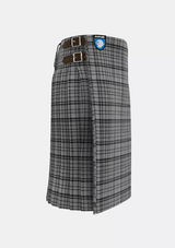 Traditional_Black_Shadow_Tartan_kilt_right_image_with_pleated_design_and_adjustable_buckles_for_men