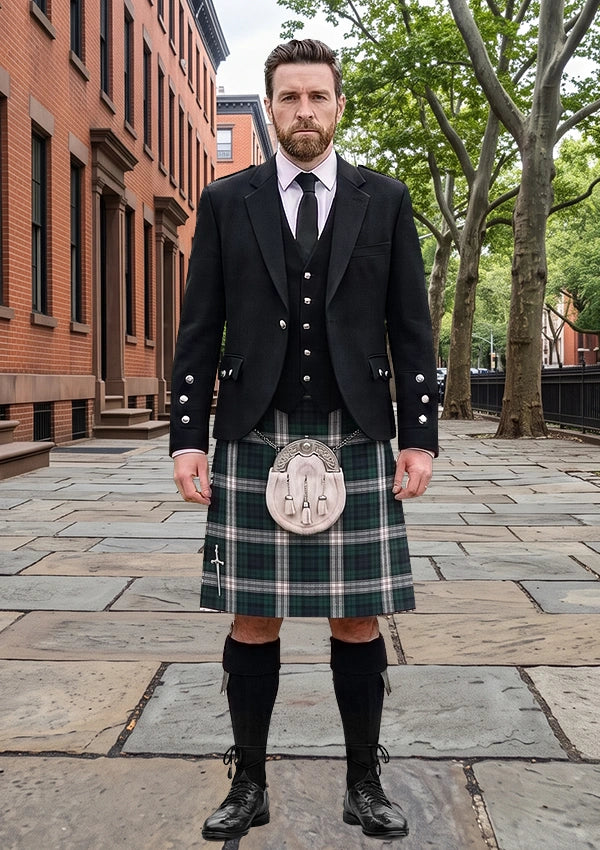 Traditional_Black_Watch_Dress_tartan_Kilt_and_Argyle_Jacket_Kilt_Outfit_front_image