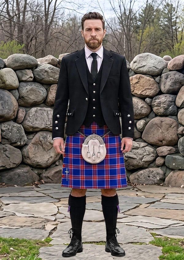Traditional_Blue_Rust_Tartan_Kilt_and_Argyle_Jacket_Kilt_Outfit_front_image