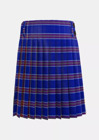 Traditional_Blue_Rust_Tartan_kilt_back_image_with_pleated_design_and_adjustable_buckles_for_men