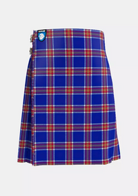Traditional_Blue_Rust_Tartan_kilt_front_image_with_pleated_design_and_adjustable_buckles_for_men