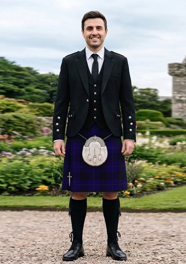 Traditional_Blue_Spirit_tartan_7001_Kilt_and_Argyle_Jacket_Kilt_Outfit_front_image