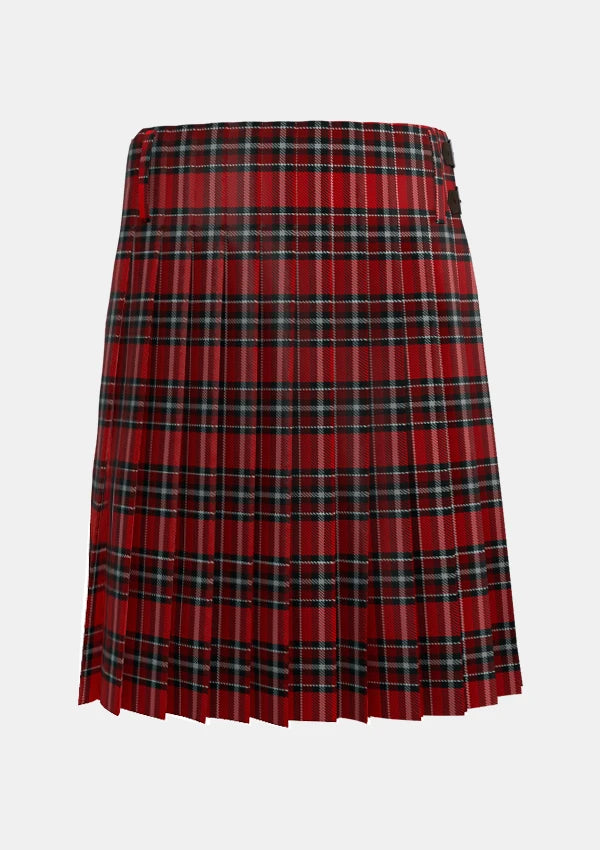 Traditional_Bradley_University_Tartan_kilt_11312_back_image_with_pleated_design_and_adjustable_buckles_for_men