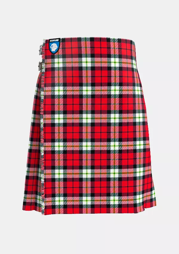 Traditional_Bro_Sant_Malou_Tartan_kilt_front_image_with_pleated_design_and_adjustable_buckles_for_men