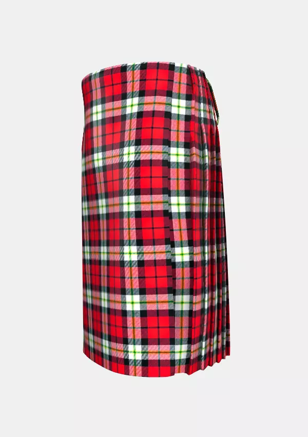 Traditional_Bro_Sant_Malou_Tartan_kilt_left_image_with_pleated_design_and_adjustable_buckles_for_men