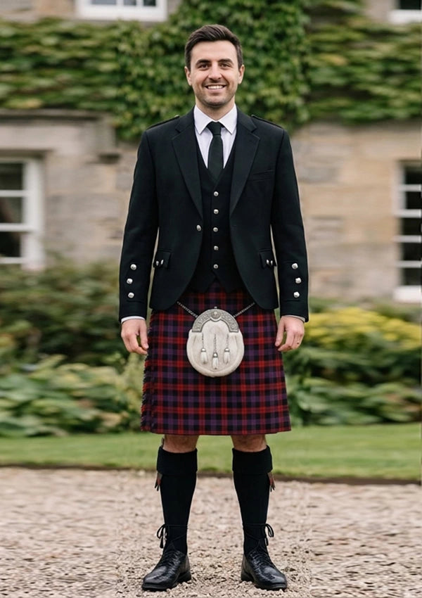 Traditional_Brown_tartan_432_Kilt_and_Argyle_Jacket_Kilt_Outfit_front_image