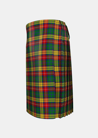 Traditional_Buchanan_1850_Official_Tartan_151_kilt_left_image_with_pleated_design_and_adjustable_buckles_for_men
