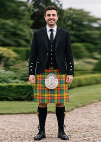 Traditional_Buchanan_Ancient_tartan_151_Kilt_and_Argyle_Jacket_Kilt_Outfit_front_image