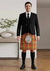 Traditional_Buchnan_Weathered_Tartan_Kilt_and_Argyle_Jacket_Kilt_Outfit_front_image