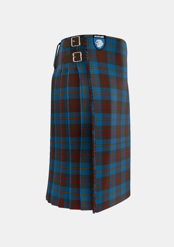 Traditional_Cameron_Hunting_Tartan_kilt_1745_right_image_with_pleated_design_and_adjustable_buckles_for_men