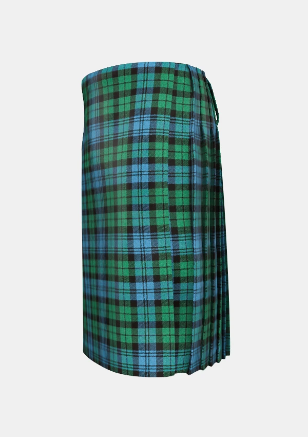 Traditional_Campbell_Ancient_Tartan_kilt_left_image_with_pleated_design_and_adjustable_buckles_for_men