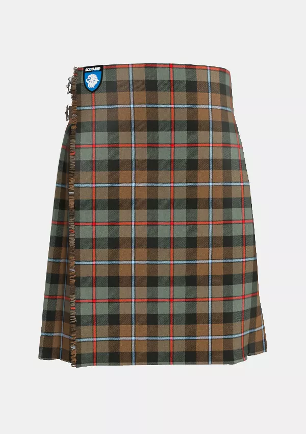 Traditional_Campbell_of_Cawdor_Weathered_Tartan_kilt_front_image_with_pleated_design_and_adjustable_buckles_for_men