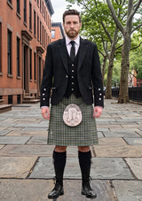 Traditional_Cape_Breton_Tartan_1883_Kilt_and_Argyle_Jacket_Kilt_Outfit_front_image