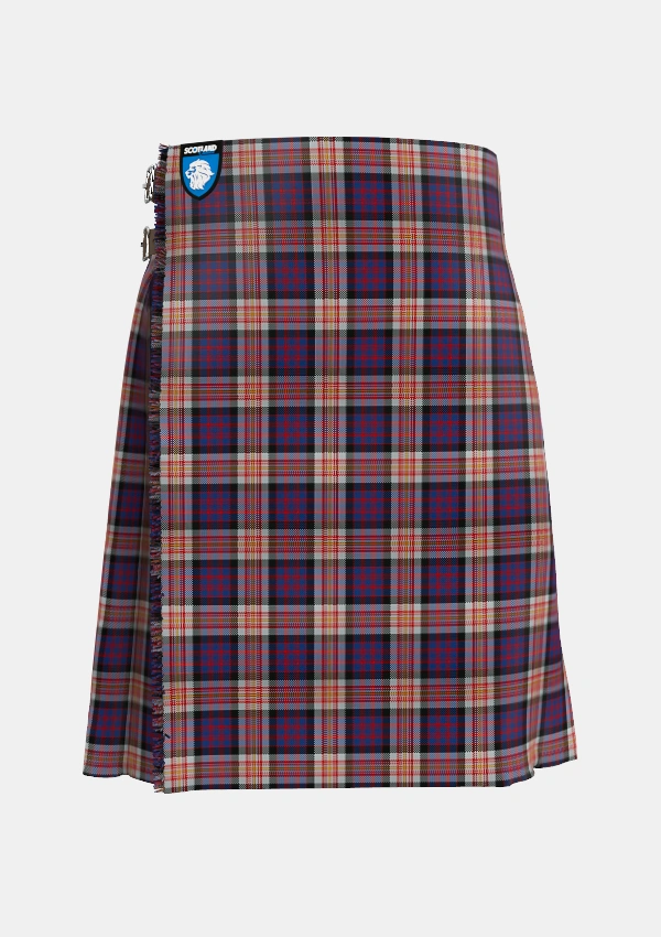 Traditional_Carnegie_2_Tartan_497_kilt_front_image_with_pleated_design_and_adjustable_buckles_for_men