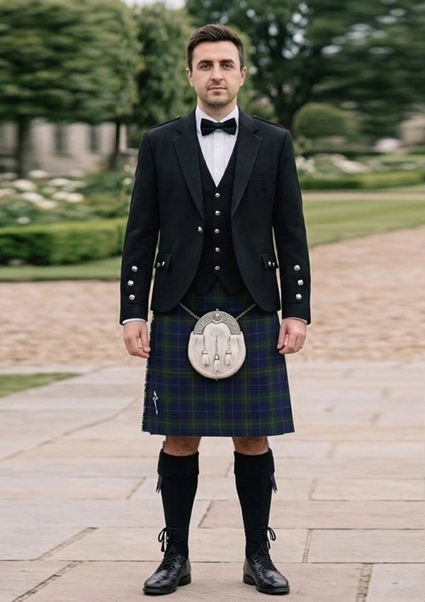 Traditional_Carruthers_George_Tartan_11699_Kilt_and_Argyle_Jacket_Kilt_Outfit_front_image