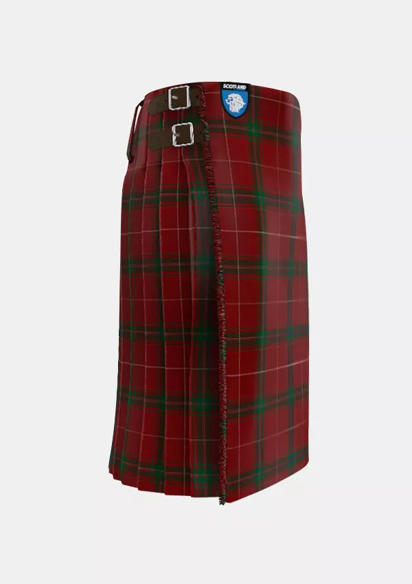 Traditional_Carruthers_Tartan_11700_kilt_right_image_with_pleated_design_and_adjustable_buckles_for_men