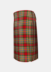 Traditional_Chattan_Clan_Tartan_1851_kilt_left_image_with_pleated_design_and_adjustable_buckles_for_men