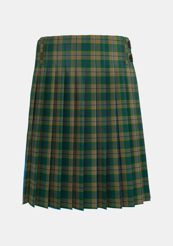 Traditional_Chisholm_Colonial_Tartan_7791_kilt_back_image_with_pleated_design_and_adjustable_buckles_for_men