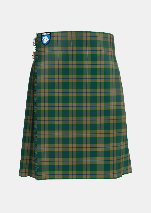 Traditional_Chisholm_Colonial_Tartan_7791_kilt_front_image_with_pleated_design_and_adjustable_buckles_for_men
