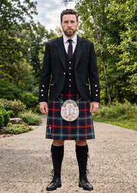 Traditional_Clan_Sutherland_Tartan_Kilt_and_Argyle_Jacket_Kilt_Outfit_front_image