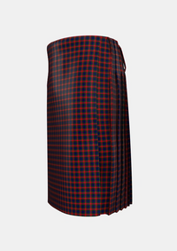 Traditional_Clark_Red_1_Tartan_329_kilt_left_image_with_pleated_design_and_adjustable_buckles_for_men