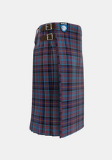 Traditional_Cochrane_Azure_Tartan_485_kilt_right_image_with_pleated_design_and_adjustable_buckles_for_men