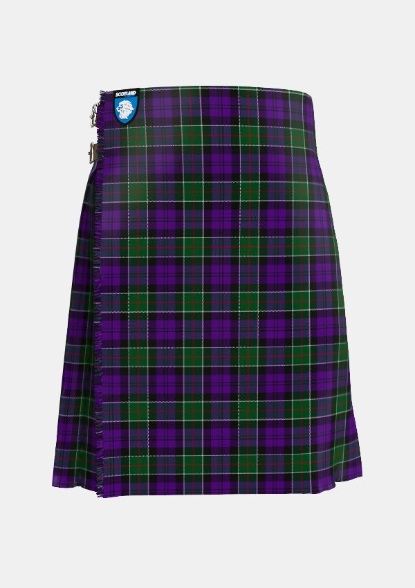 Traditional_Colquhoun_3_Tartan_275_kilt_front_image_with_pleated_design_and_adjustable_buckles_for_men