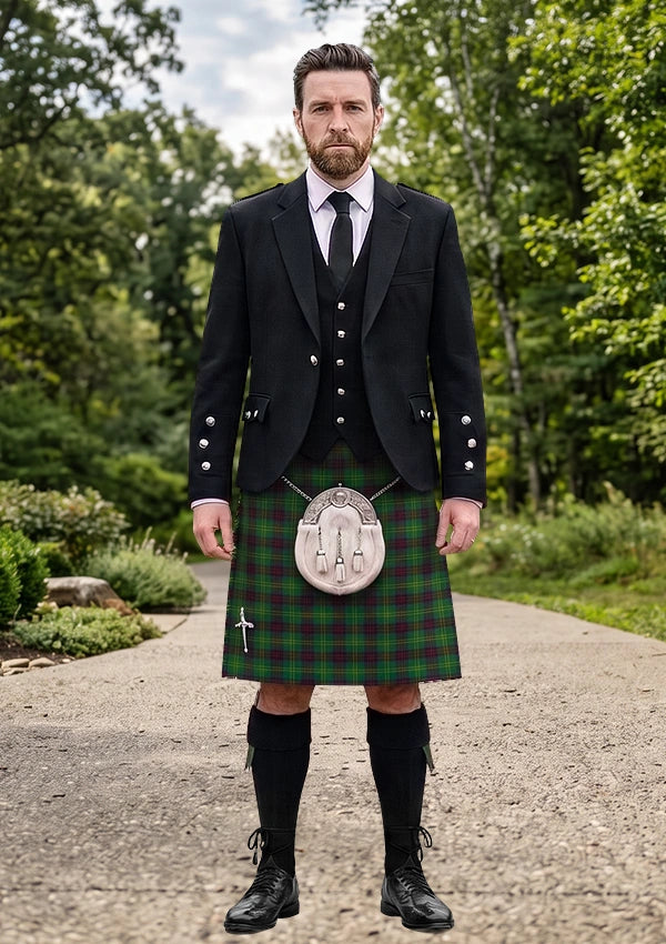 Traditional_Connolly_Hunting_Tartan_Kilt_and_Argyle_Jacket_Kilt_Outfit_front_image
