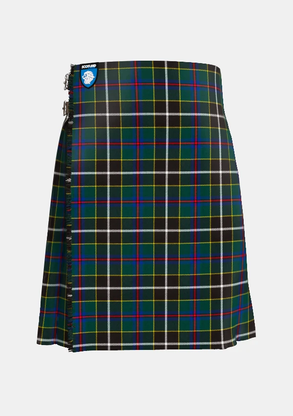 Traditional_Cornish_Hunting_tartan_front_image_with_pleated_design_and_adjustable_buckles_for_men