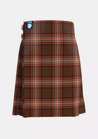 Traditional_County_Down_Tartan_kilt_front_image_with_pleated_design_and_adjustable_buckles_for_men